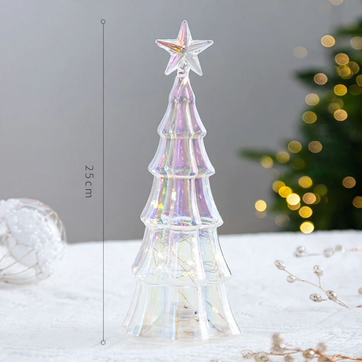 Christmas tree decoration made of crystal glass with lighting