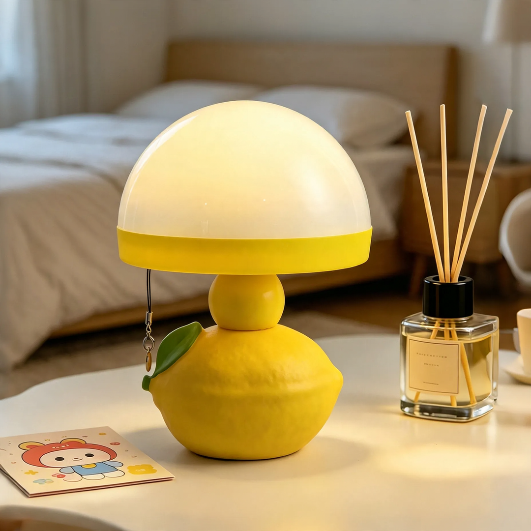 Table lamp lemon, modern, with pull cord