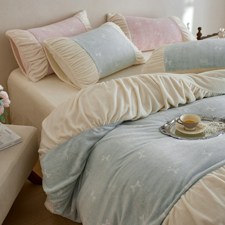 French, warm plush bedding set, 4-piece