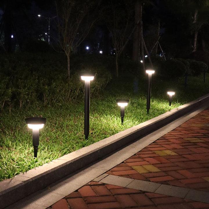 Modern Simplicity Waterproof Solar Round Aluminum Acrylic Outdoor Lights For Garden | Stornfield