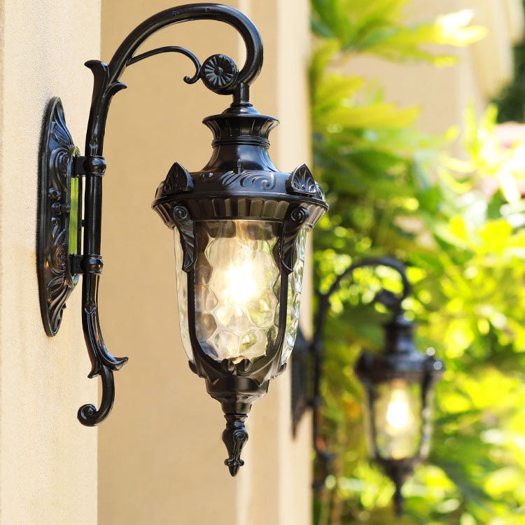 Traditional European Cylinder Lantern Aluminum Glass 1-Light Outdoor Wall Sconce Lamp For Outdoor Patio | Stornfield