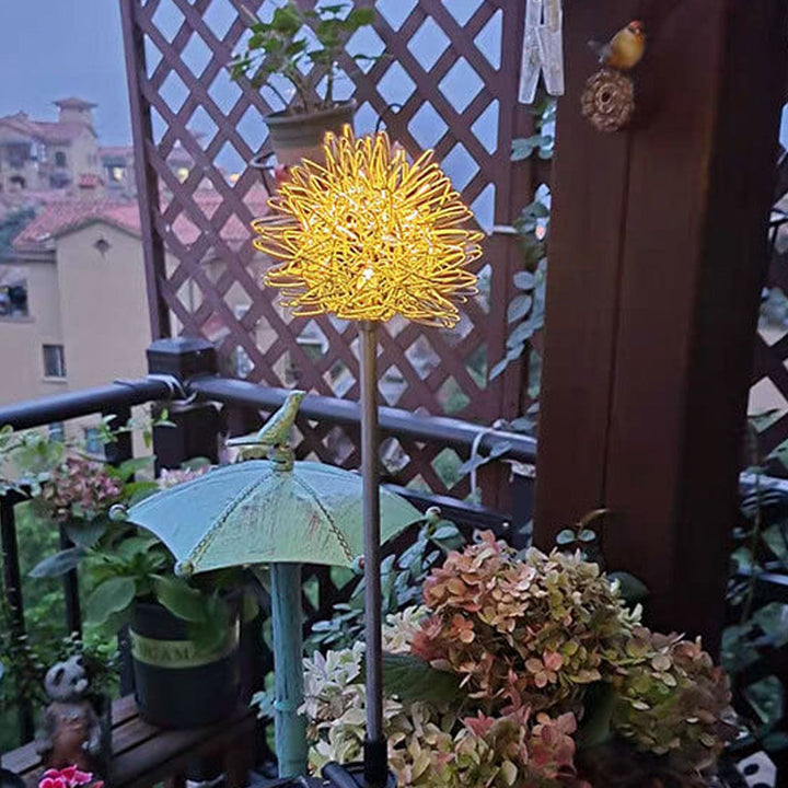 Solar Dandelion Aluminum Wire Globe Light LED Outdoor Waterproof Luminous Garden Insert Ground Landscape Light | Stornfield