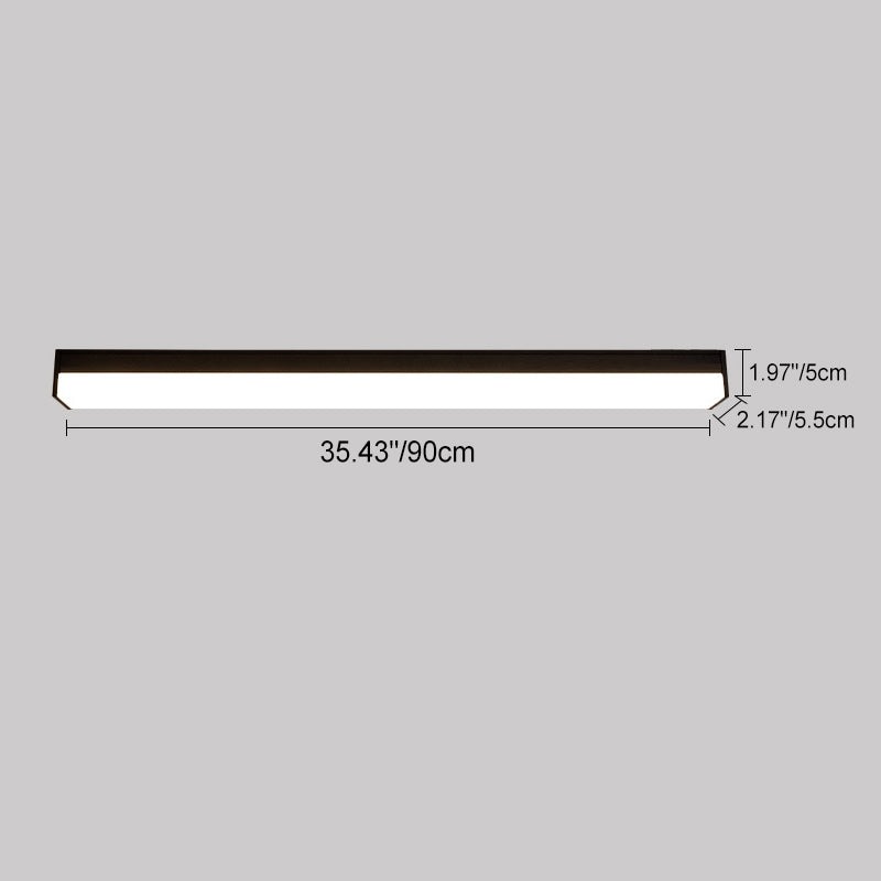 Modern Minimalist Long Rectangle Aluminum PC LED Flush Mount Ceiling Light For Outdoor Patio | Stornfield