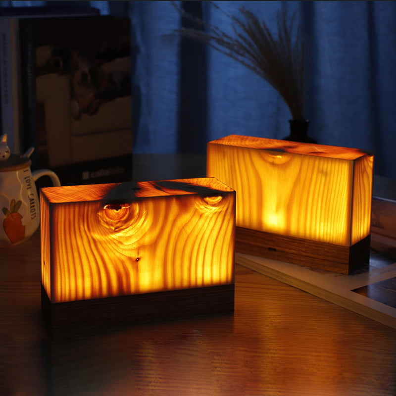 Cordless LED table lamp with rechargeable battery and touch control – Warm wood design for a cozy atmosphere | Stornfield