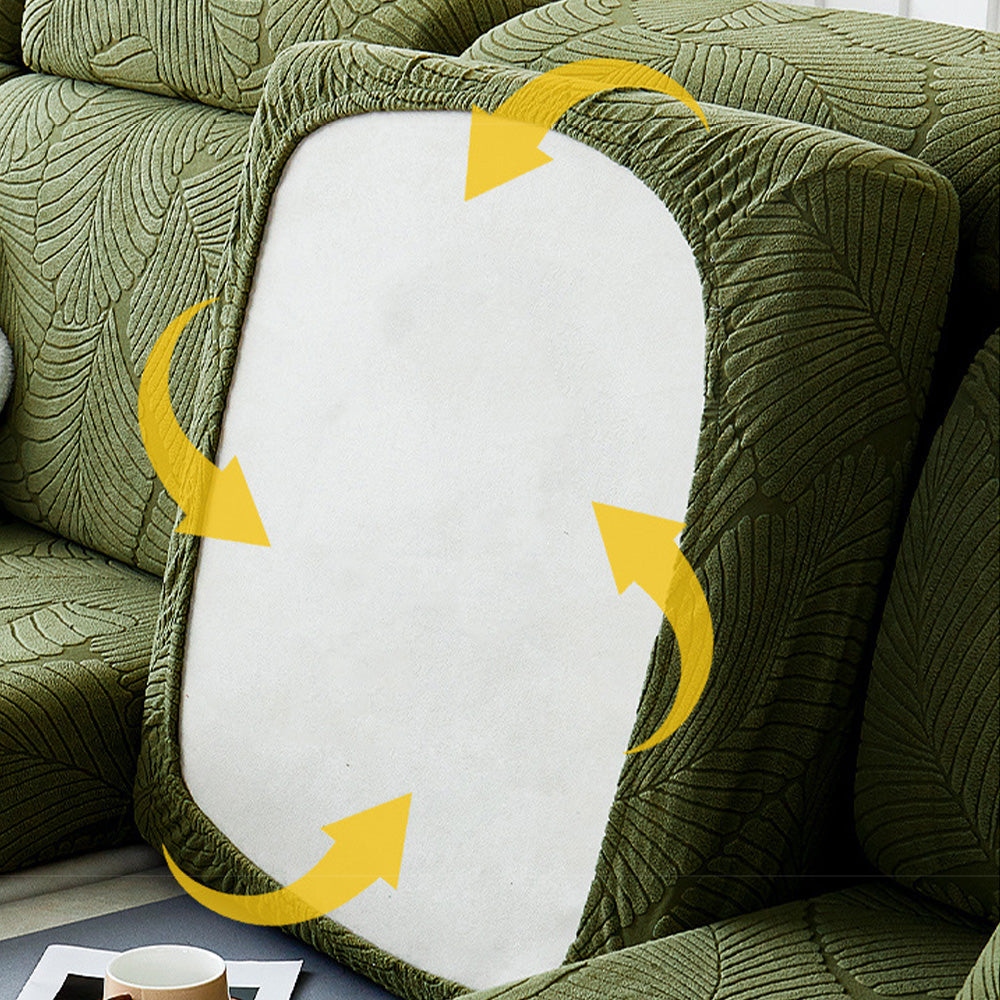 Stornfield | Full Waterproof Modern Jacquard Leaf Anti-Scratch Stretch Sofa Cover
