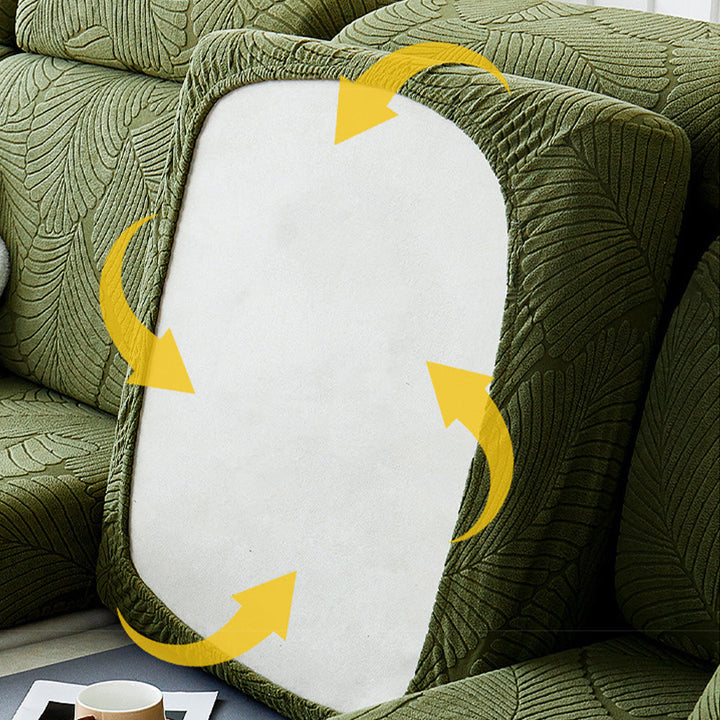 Stornfield | Full Waterproof Modern Jacquard Leaf Anti-Scratch Stretch Sofa Cover