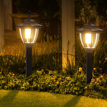 Traditional Farmhouse Waterproof Solar Lanterns Plastic Ground Plug LED Landscape Light For Garden | Stornfield