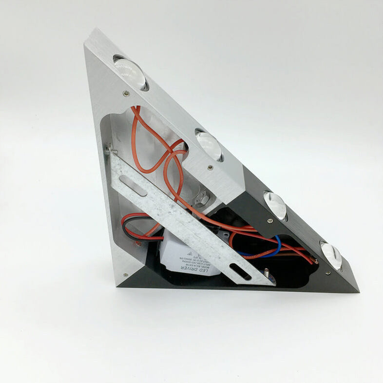 Stornfield | TriLumina Prism LED Wall Sconce | Creative Pyramid Design | Aluminum & Acrylic | Color Light Options