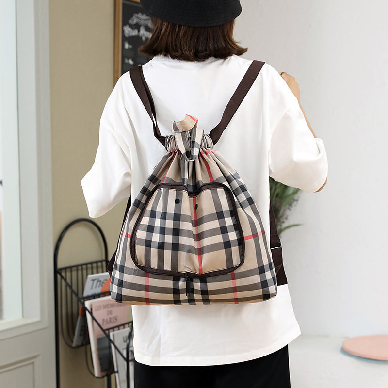 Foldable Printed Nylon Backpack with Drawstring | Stornfield