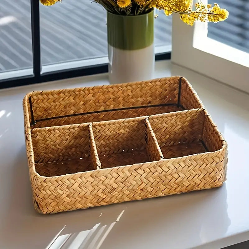 Emly Rattan Organizer Basket | Stornfield