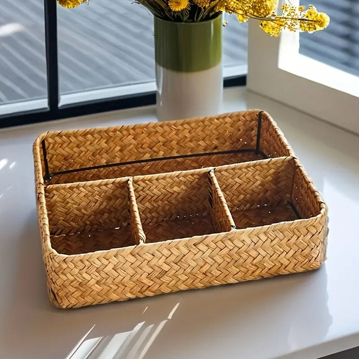 Emly Rattan Organizer Basket | Stornfield