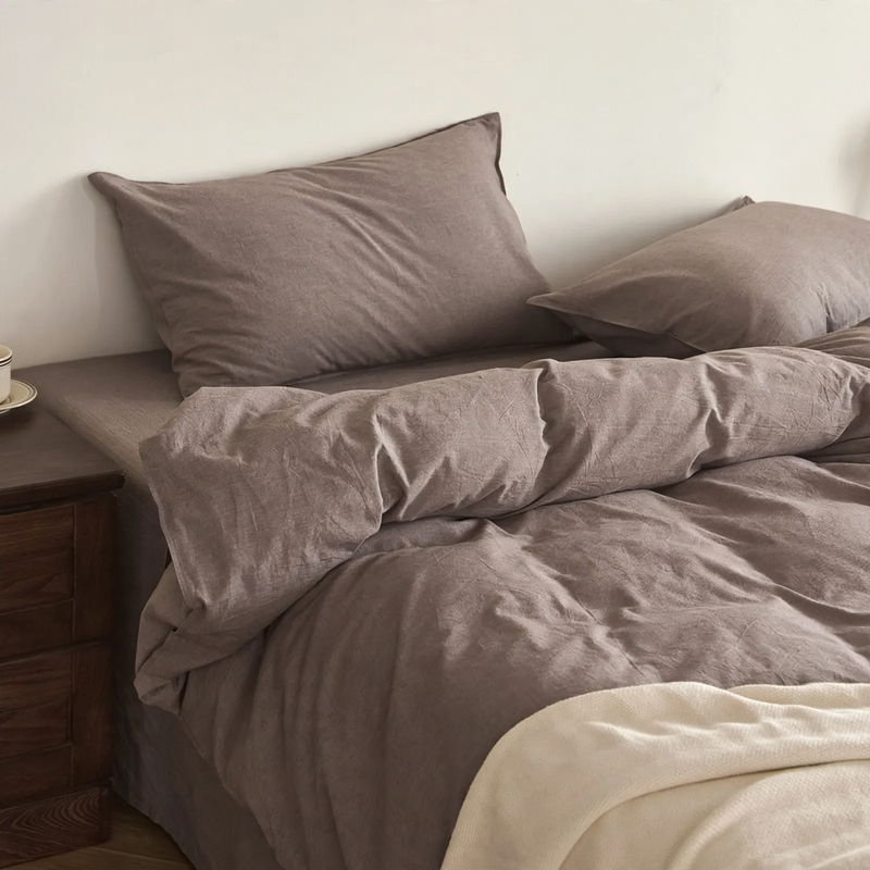 Cotton duvet cover, 100% cotton, water wash finish