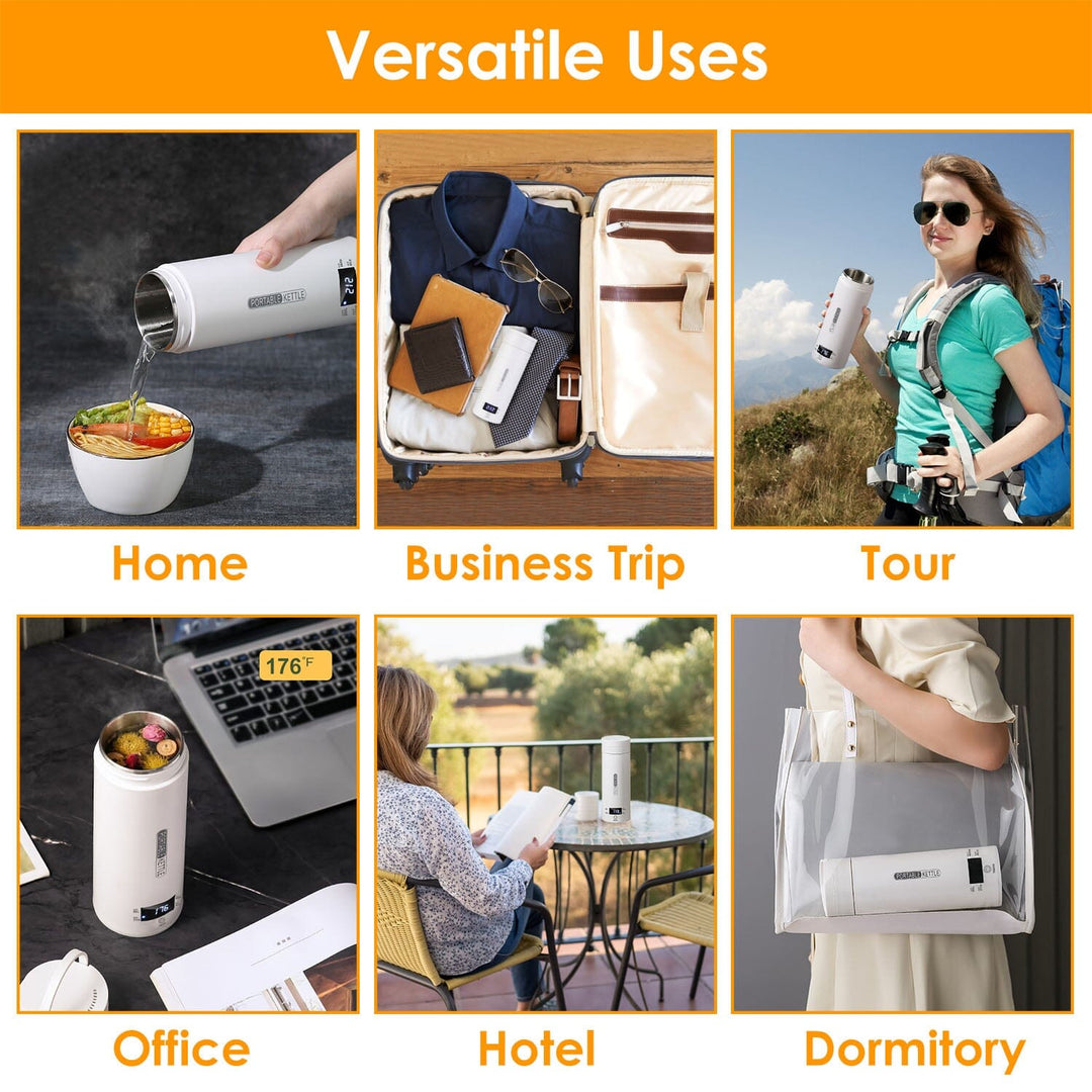 Stornfield | 17oz Stainless Steel Travel Electric Kettle with 4 Temperature Settings