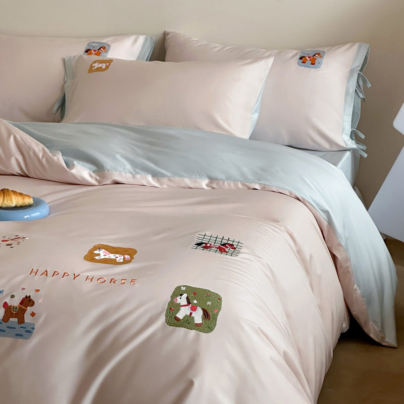 Cotton bedding set, 100S, cartoon pattern