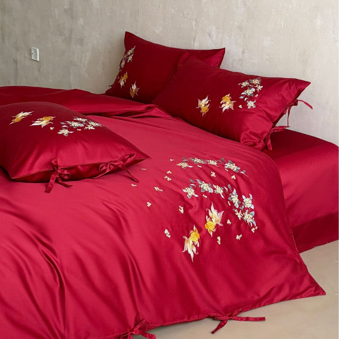 4-piece bedding set, 100s long-staple cotton, floral pattern