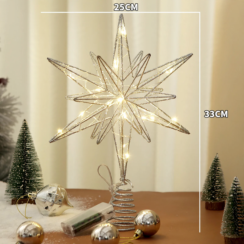 Iron Christmas Tree Top Star, 25x33 cm