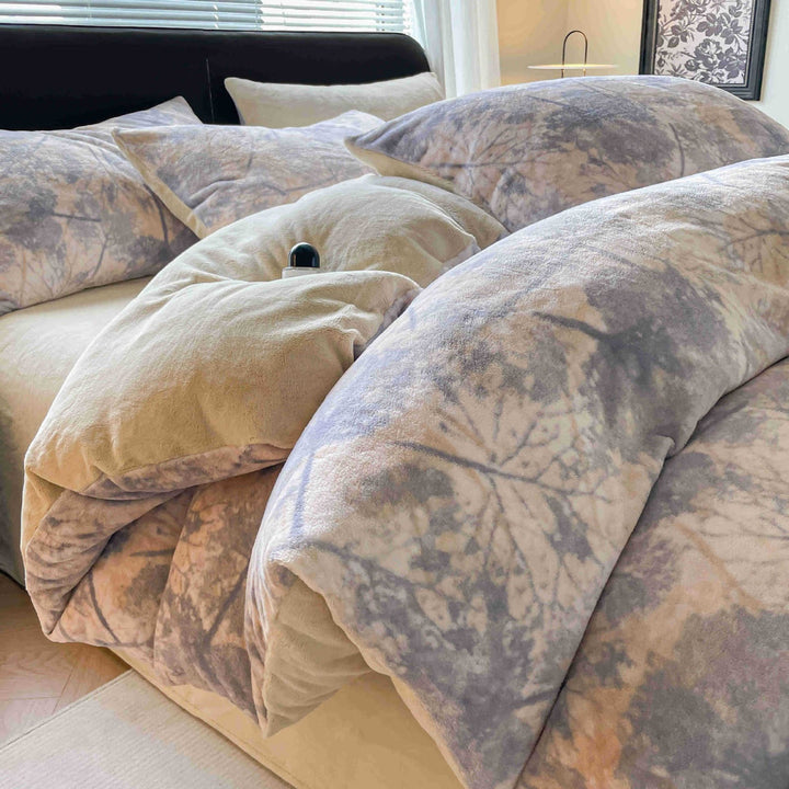 Milk fiber fleece duvet cover, winter warm