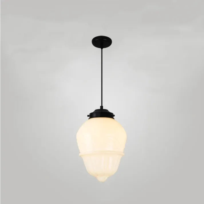 Vintage Geometric Hanging Lamp made of Matte Glass – Retro Pendant Light for Dining Room | Stornfield