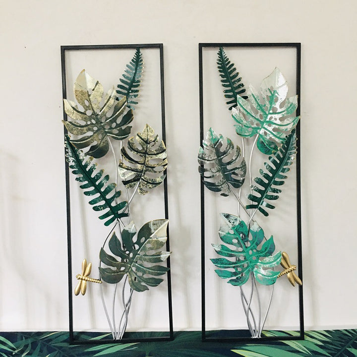 Decorative Metal Wall Art with Tropical Leaf Design Stornfield