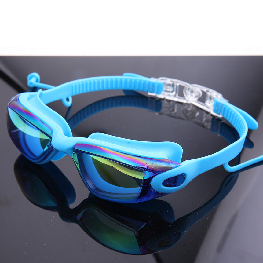 Premium Swim Goggles Set with Adjustable Headband and Protective Cap Stornfield