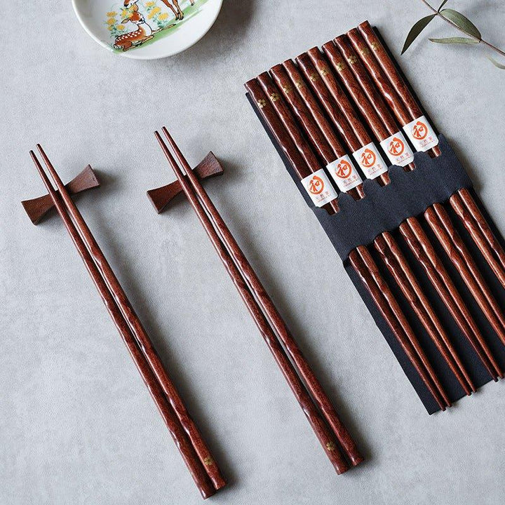 Japanese Golden Sakura Wooden Chopstick Set | Stornfield