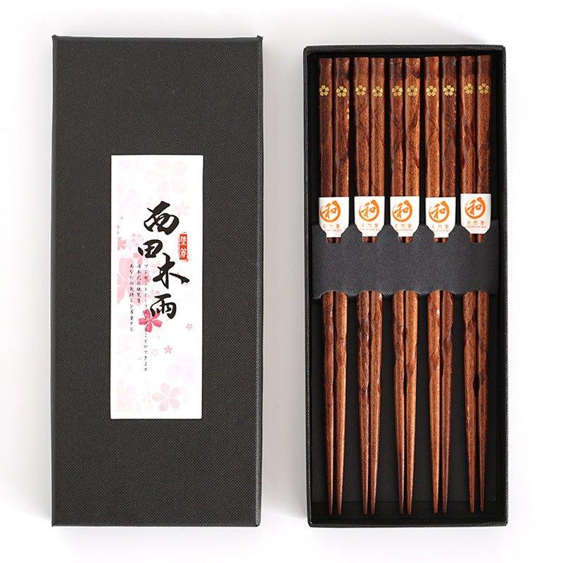 Japanese Golden Sakura Wooden Chopstick Set | Stornfield