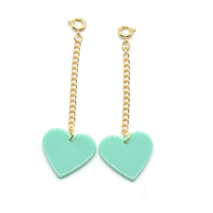 Heart-Shaped Dangle Earrings with Golden Chain Stornfield