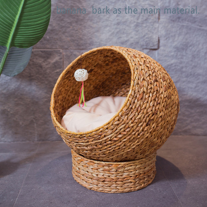 Modern Whimsical Woven Pet Bed Stornfield