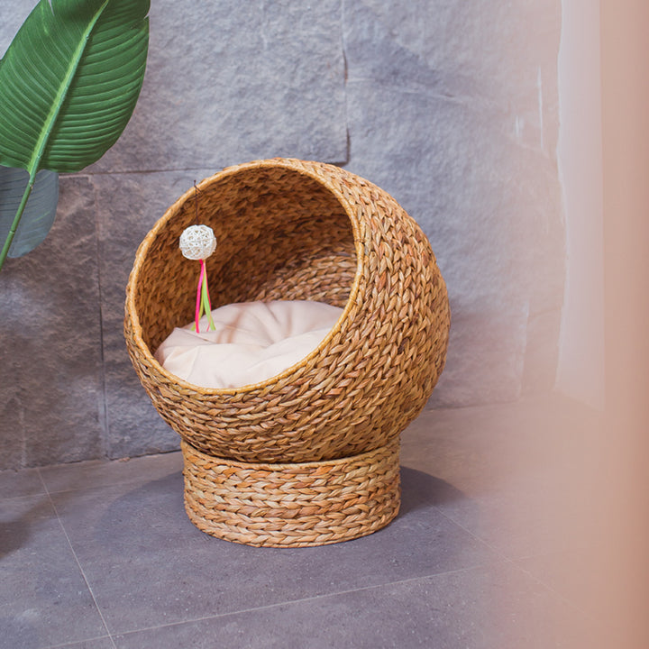 Handmade cat bed made from banana fibers Stornfield