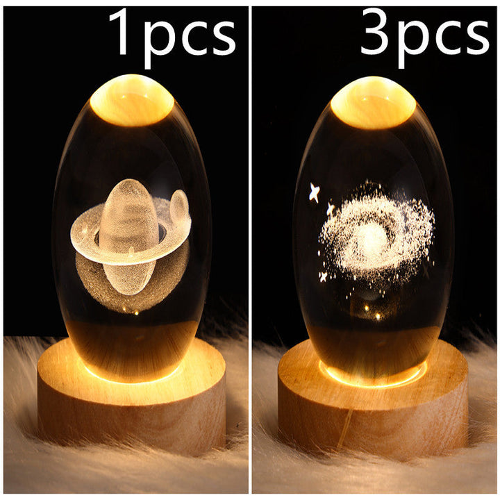 3D Galaxy Crystal Ball LED Night Light | Stornfield