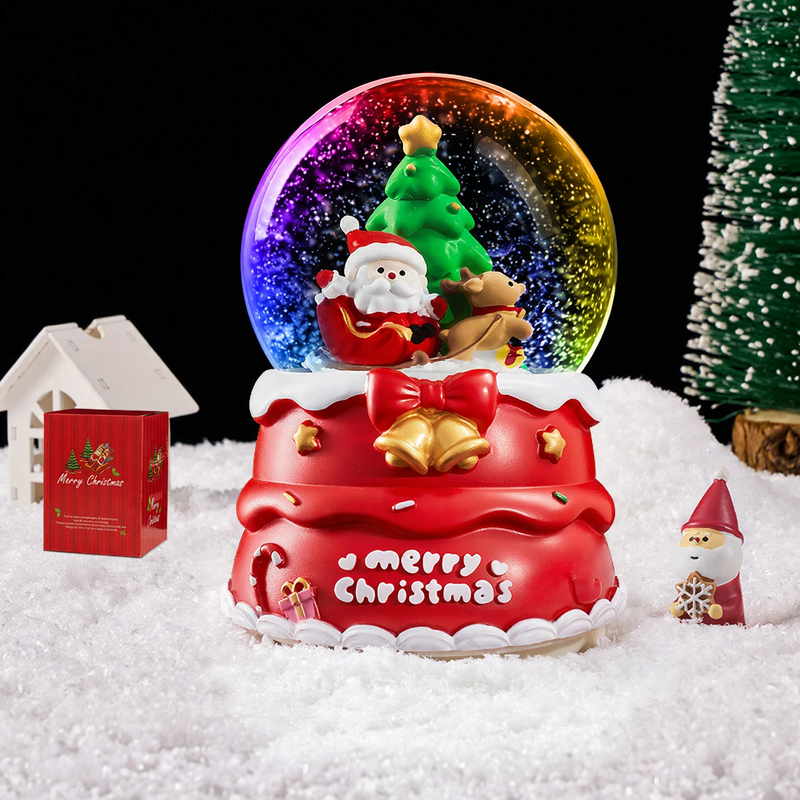 Decorative Christmas Music Box with Snow Globe
