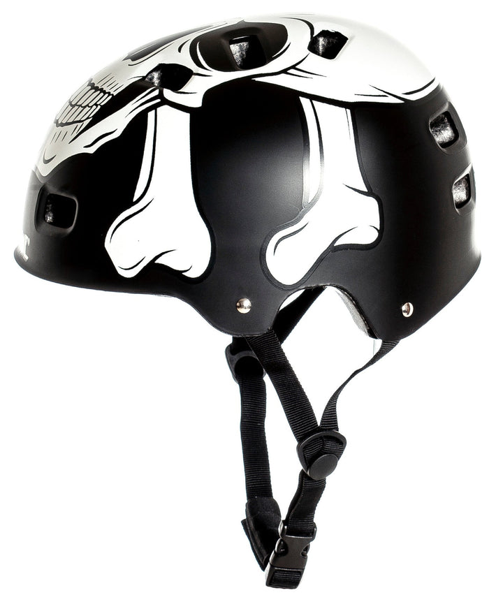 skull graphic multi-sport skate and bicycle safety helmet with adjustable chin strap Stornfield