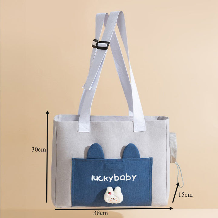 Sailcloth tote bag with adjustable strap for pets
