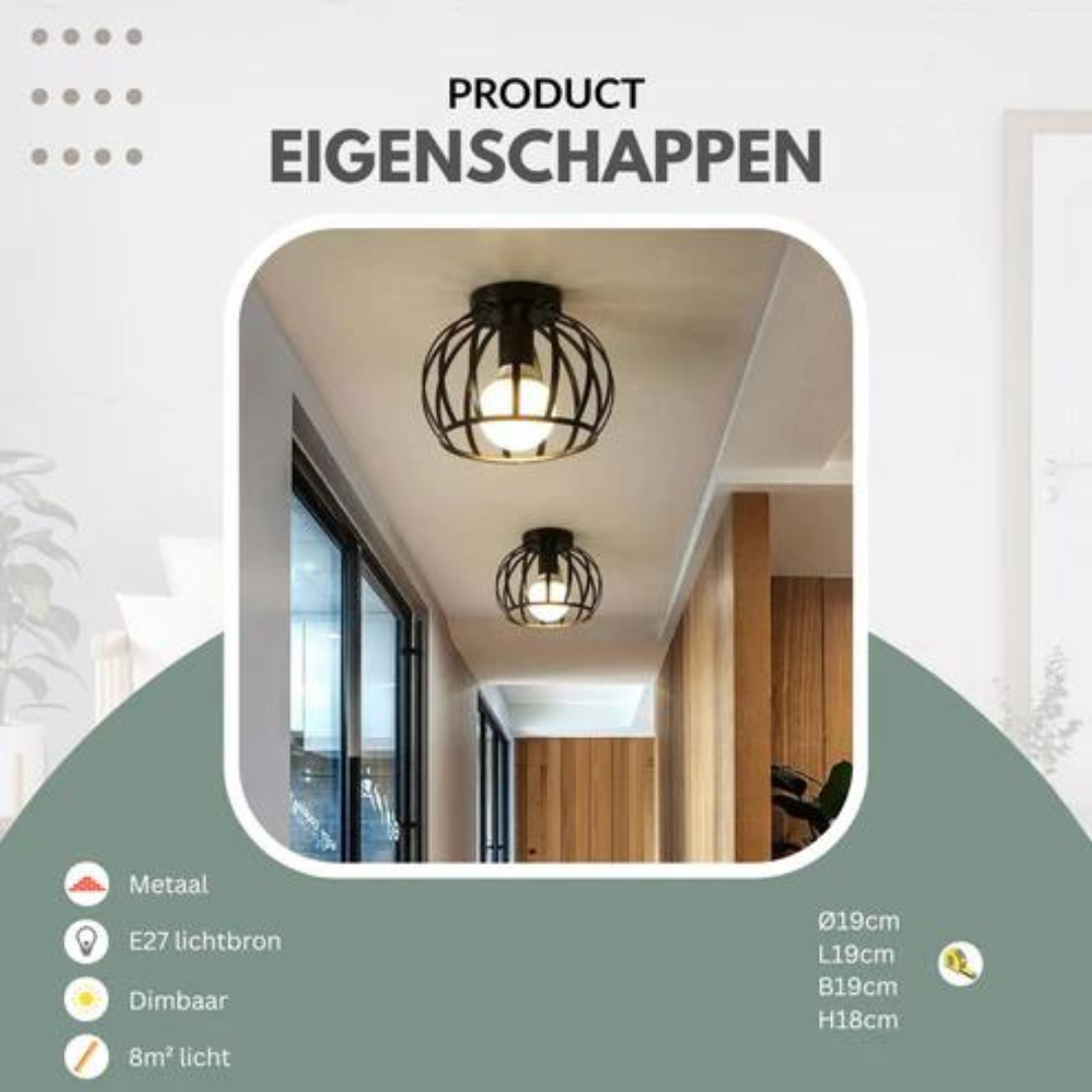 Trendy Industrial Ceiling Lamp with Open Design - ForgeLight | Stornfield
