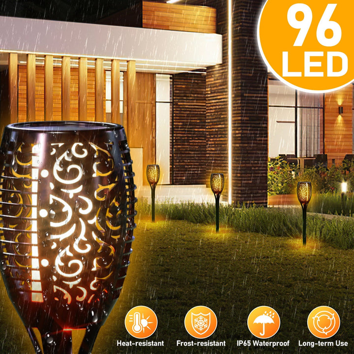 Solar lamps for outdoors 4 pieces 3 IN 1 solar torches | Stornfield