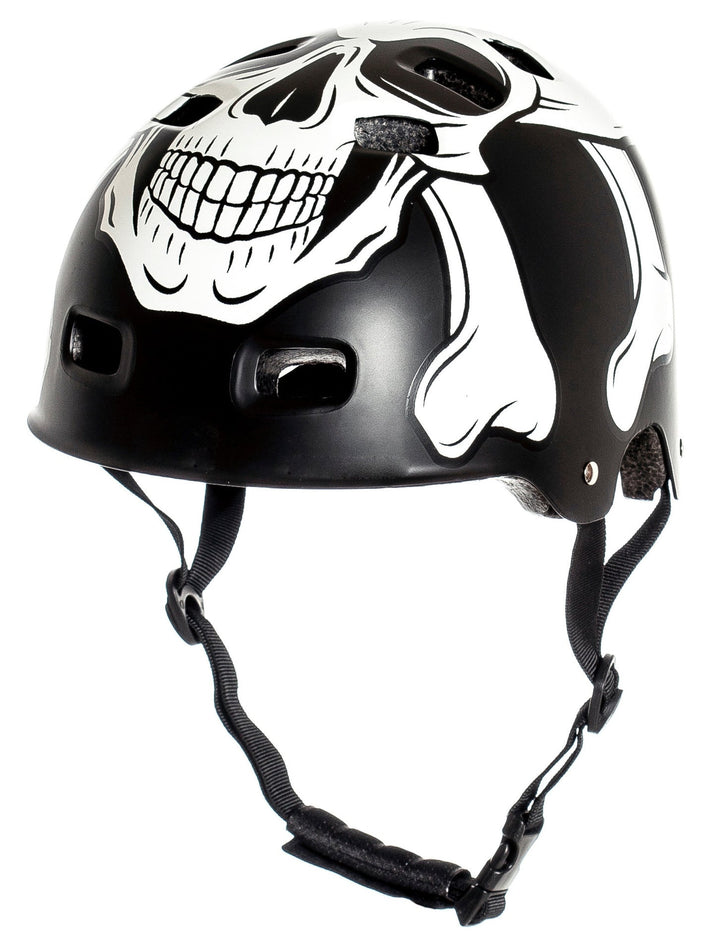 skull graphic multi-sport skate and bicycle safety helmet with adjustable chin strap Stornfield