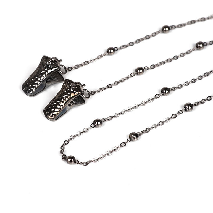 Metallic Crocodile-Clip Eyewear Chain Stornfield