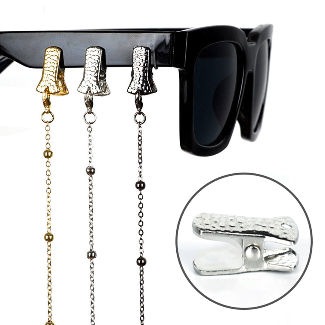 Metallic Crocodile-Clip Eyewear Chain Stornfield