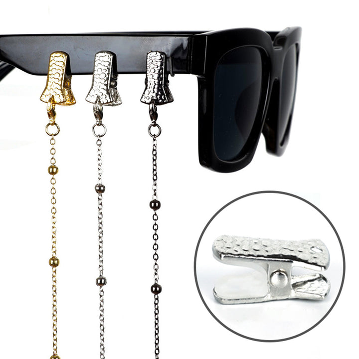 Metallic Crocodile-Clip Eyewear Chain Stornfield