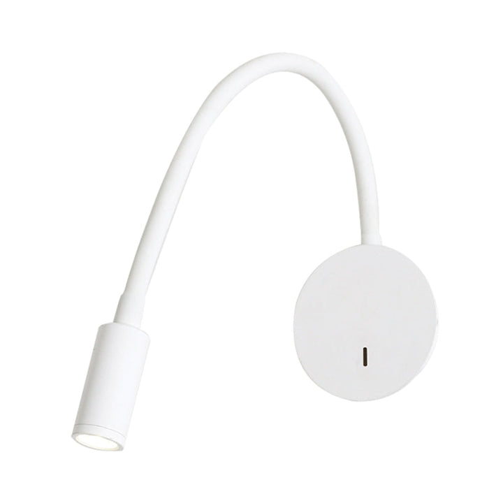 Adjustable Cylinder Reading Wall Light Contemporary Silicone and Metal LED Black/White Sconce Lamp | Stornfield