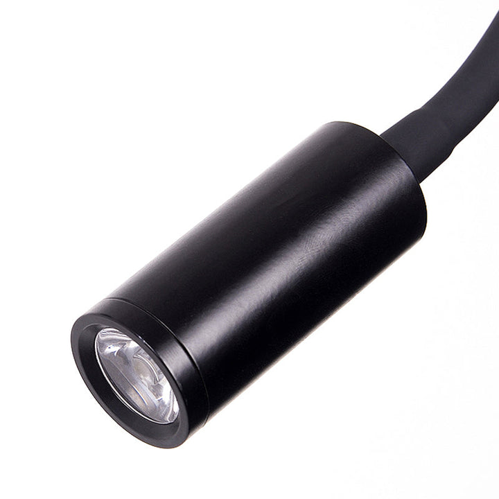 Adjustable Cylinder Reading Wall Light Contemporary Silicone and Metal LED Black/White Sconce Lamp | Stornfield