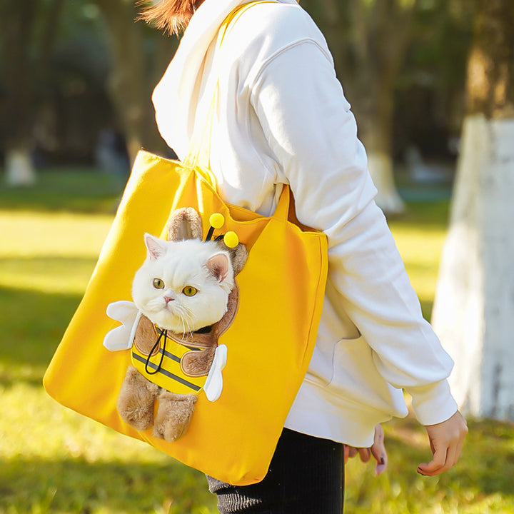 Pet shoulder bag with cartoon motif