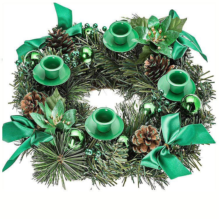 Silver Christmas wreath with ribbon