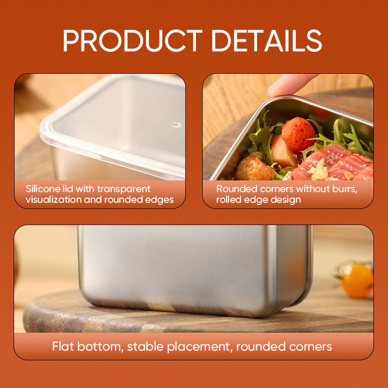 Stornfield | Stainless Steel Food Storage Container with Lid, Storage Box for Lunch, Snacks