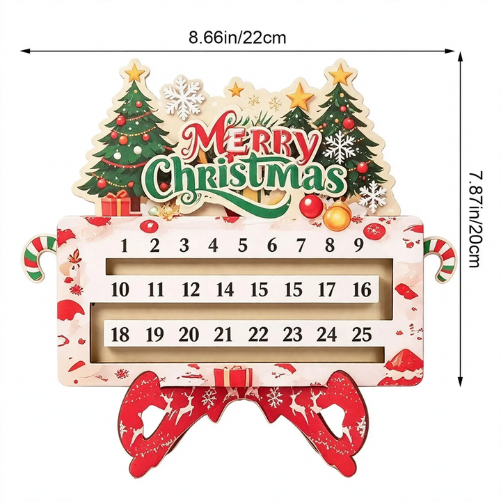 Wooden Advent calendar with movable date marker