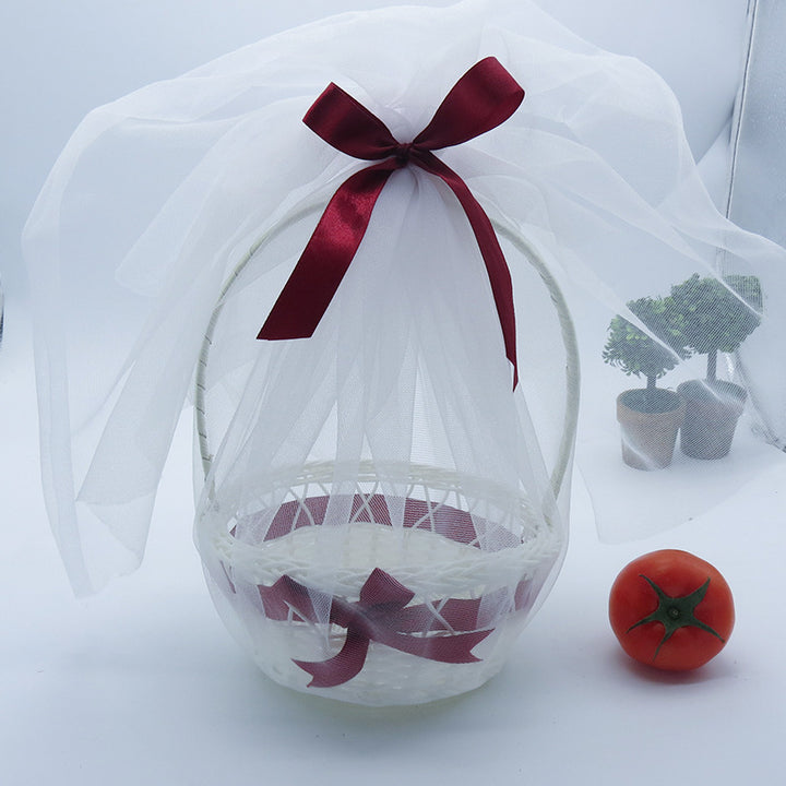 Ladies Wedding Basket with Satin Ribbon Stornfield