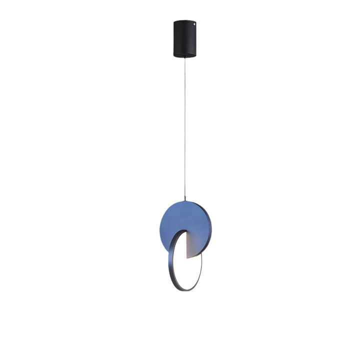 Modern Scandinavian LED pendant lamp with round frame and warm light bowl