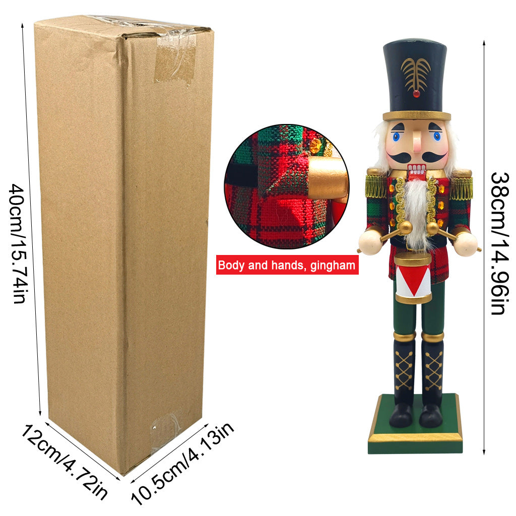 Decorative nutcracker made of pine wood, 38 cm