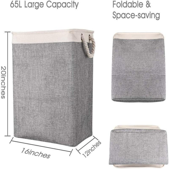 Foldable fabric laundry basket, bathroom