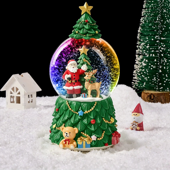 Decorative Christmas Music Box with Snow Globe